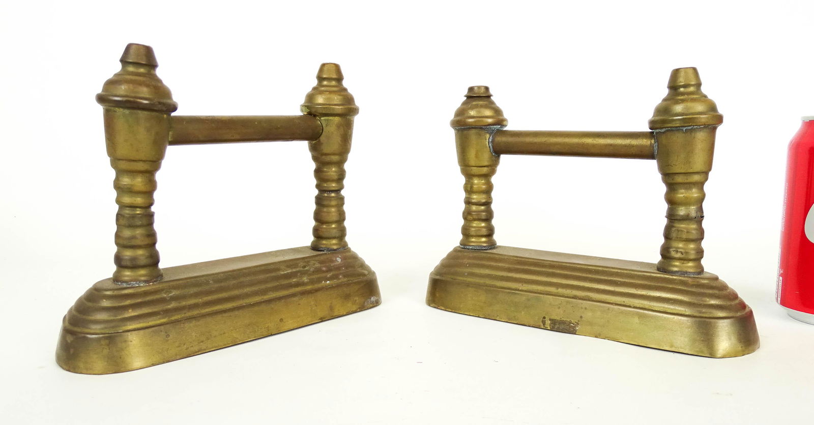 Pair Brass English Firetool Holders (1 of 2)