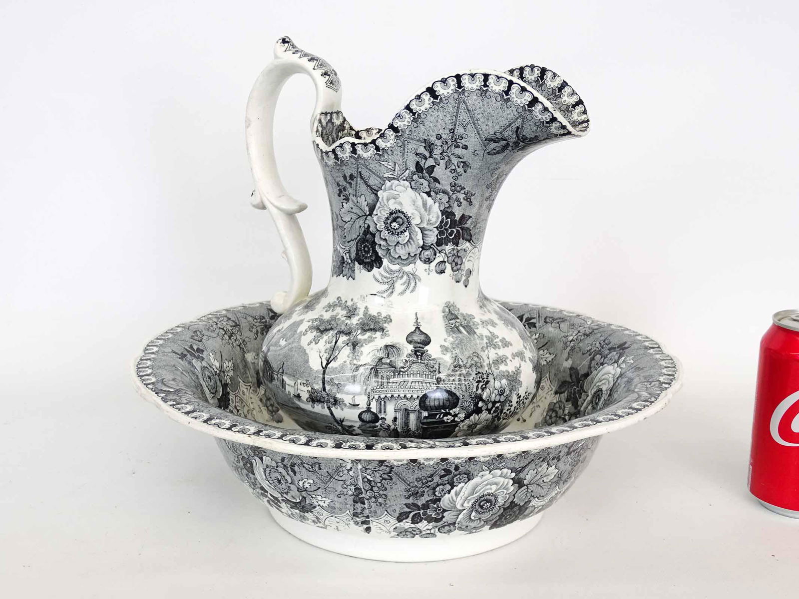 19th c. Pitcher & Bowl (1 of 8)