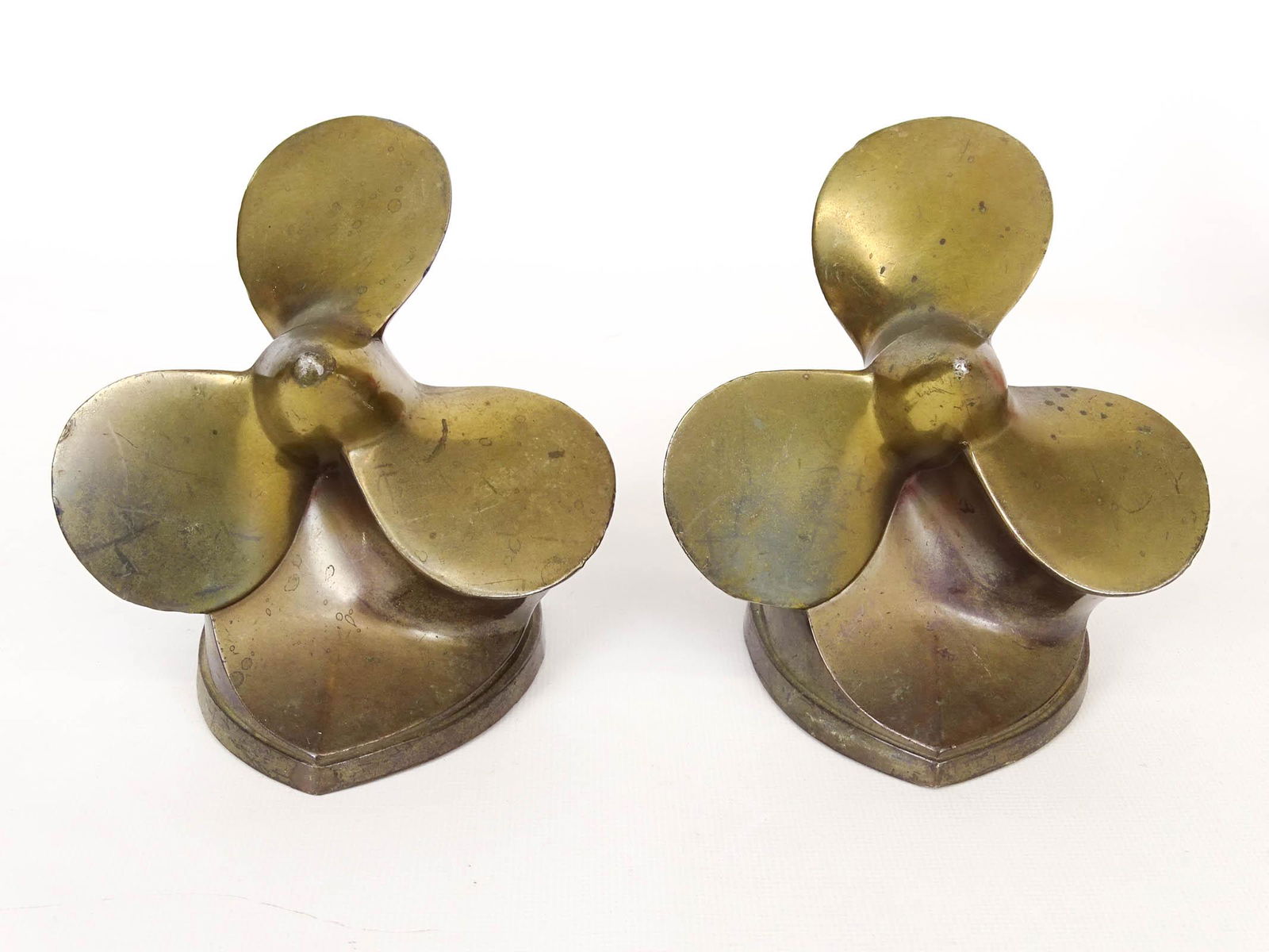 Pair Brass Propeller Bookends (1 of 3)