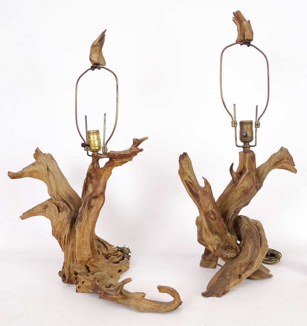 Pair Driftwood Table Lamps (1 of 6)