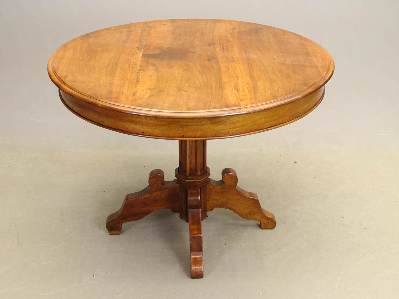 Mahogany Center Table: Mahogany center table. 40" D., 29" Ht..
