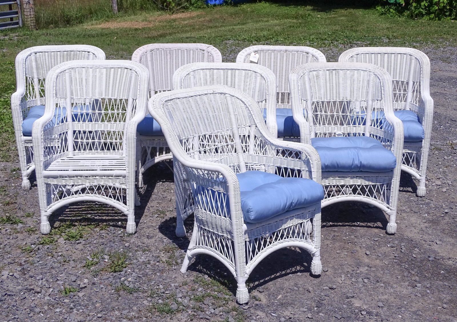 Set of (8) Resin Wicker Chairs (1 of 4)
