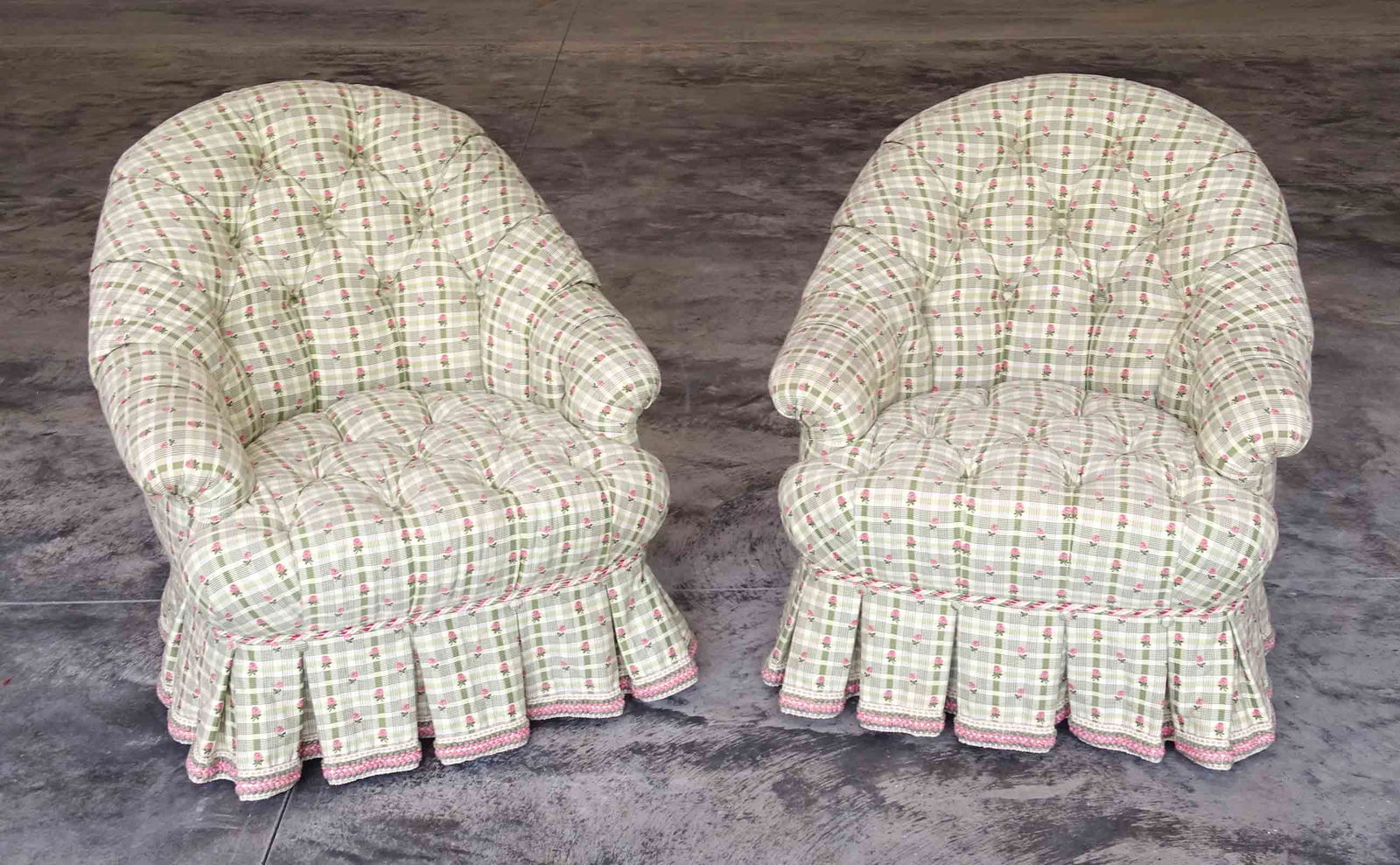 Pair Decorative Upholstered Chairs (1 of 4)