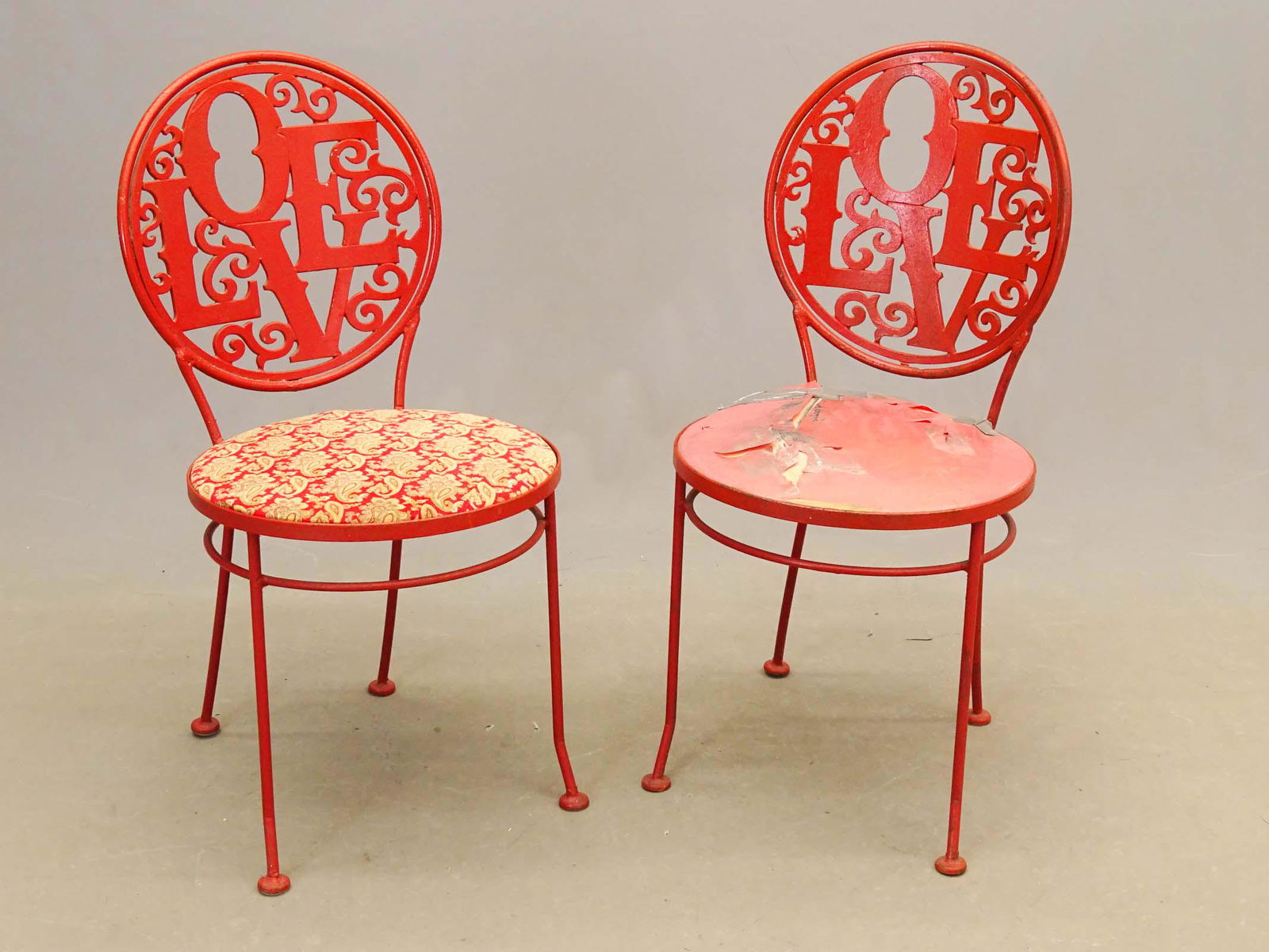 Pair Cast Metal Patio Chairs (1 of 4)