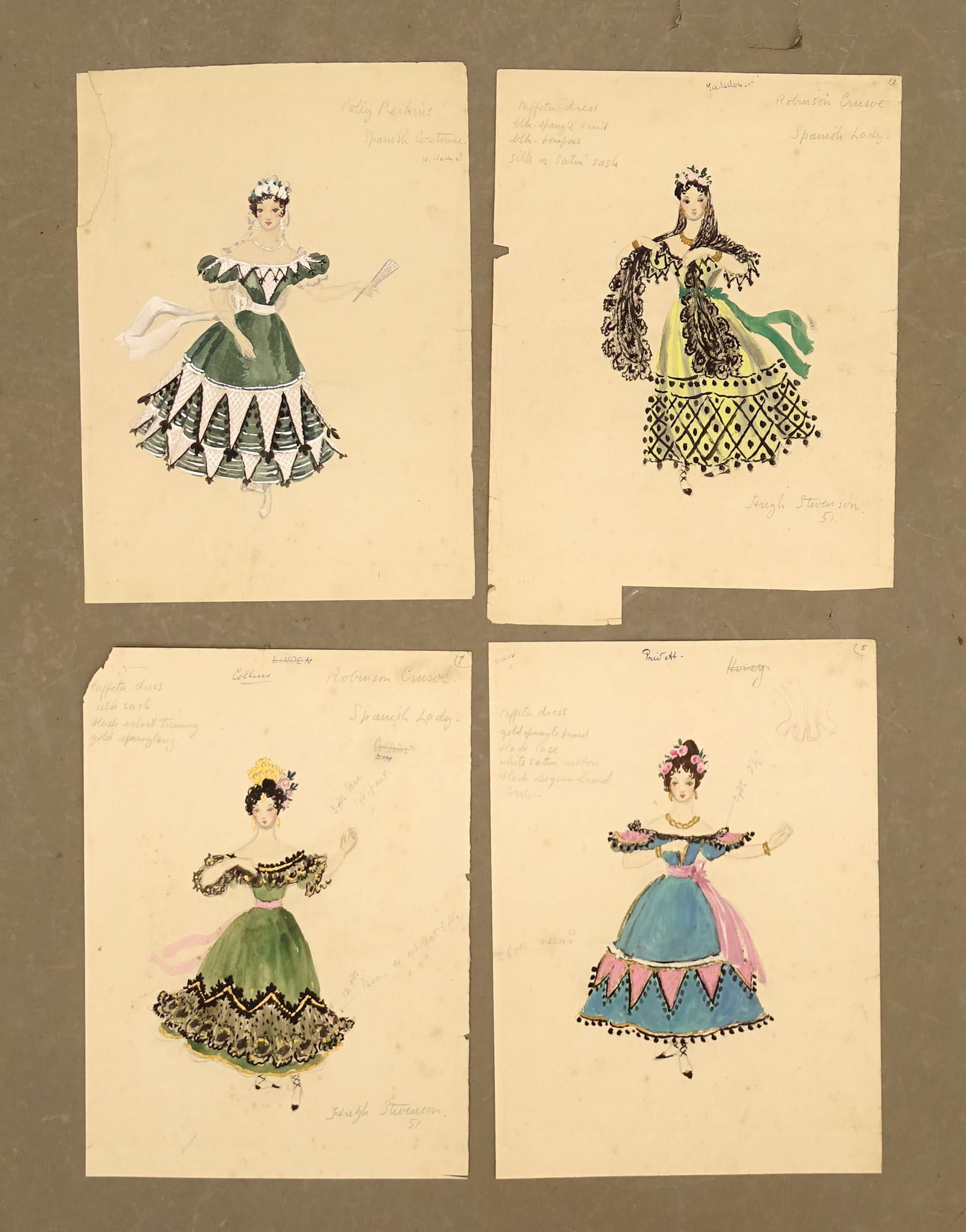 Set of 4 Theater Costume Designs (1 of 4)