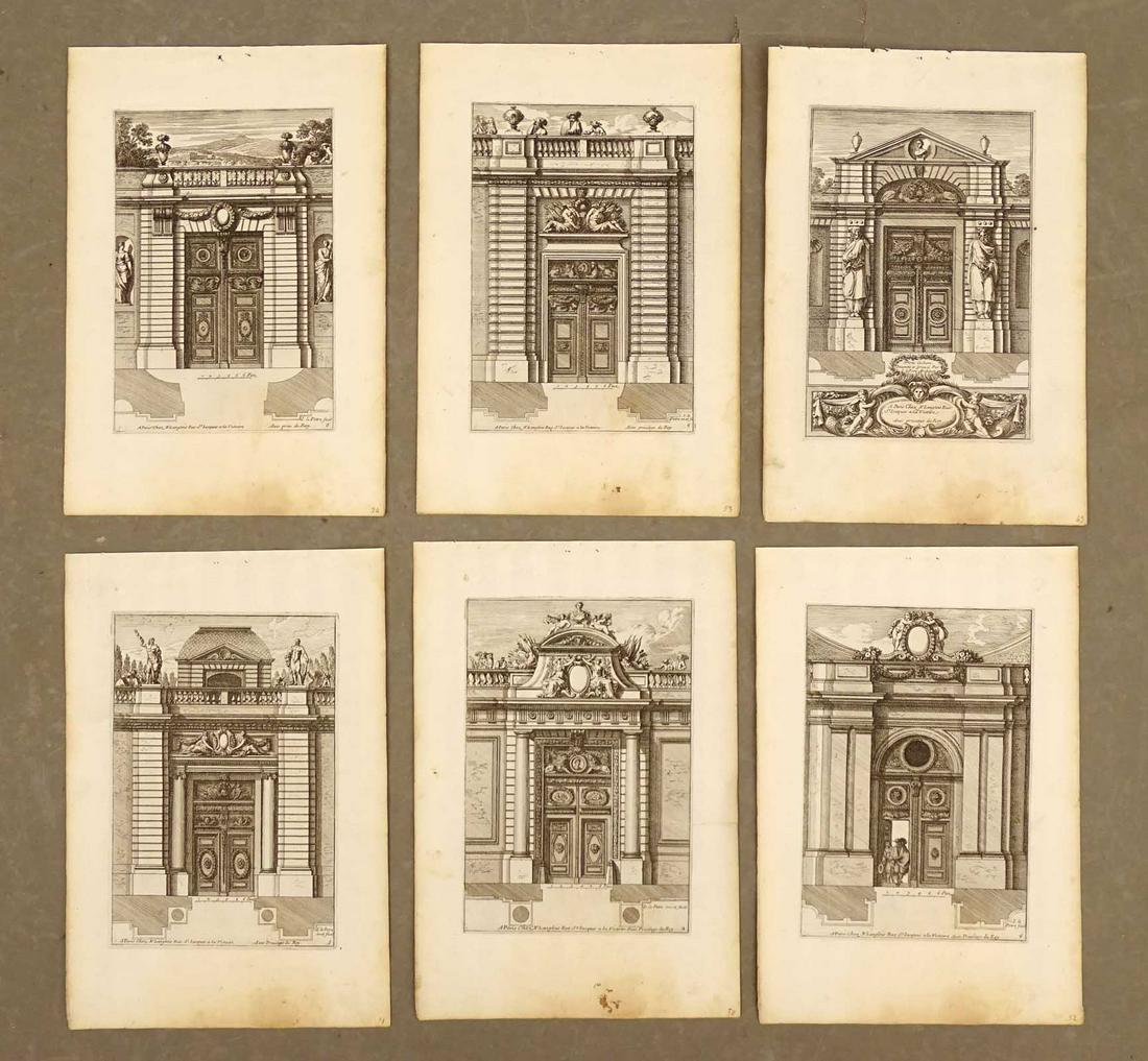 Antique French Architectural Print Set (6) (1 of 4)