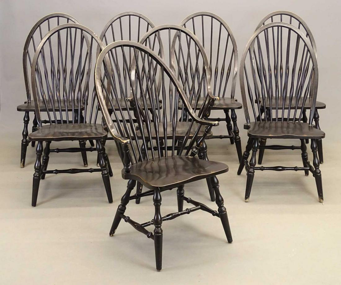 Set of (8) Windsor Style Dining Chairs (1 of 8)