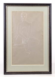 Kolin (20th Century): Kolin (20th Century), original drawing, figure study. Signed and dated LRC 1967. Possibly Sacha Kolin (New York / France / Austria 1911-1981), sight 17 1/2" x 10 1/4".