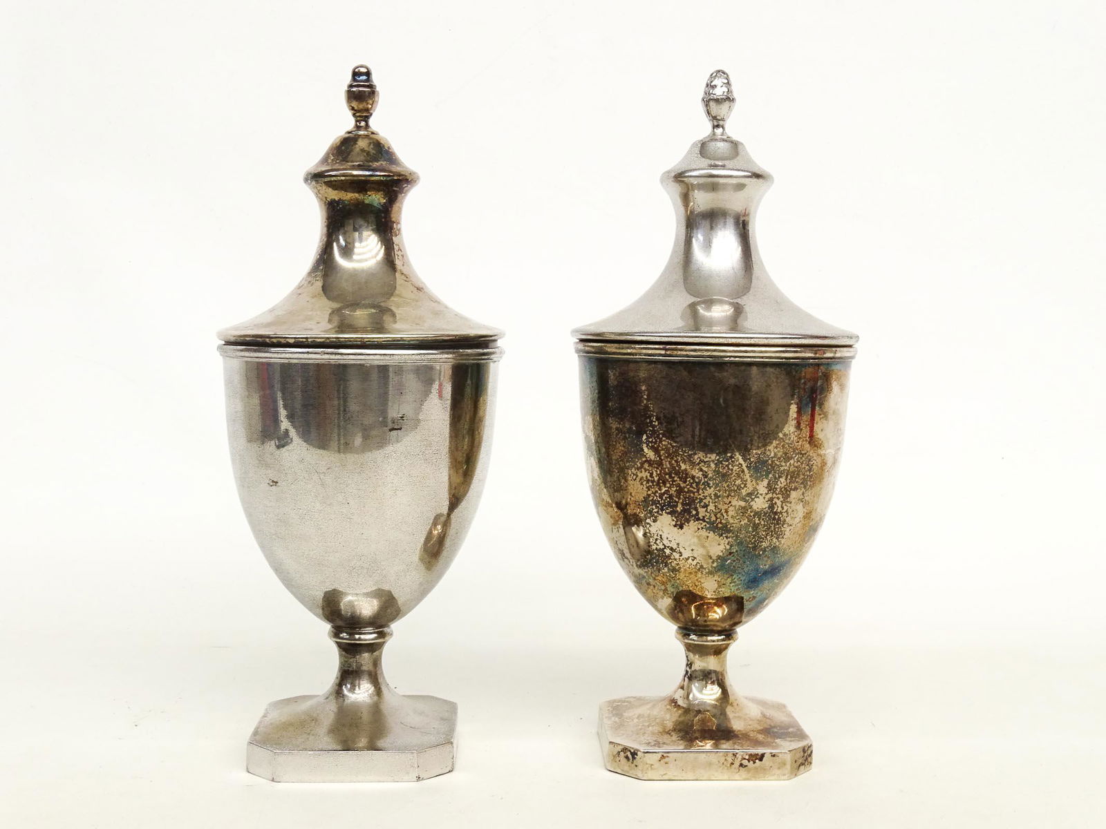 Pair Sheffield Federal Sugar Urns (1 of 3)