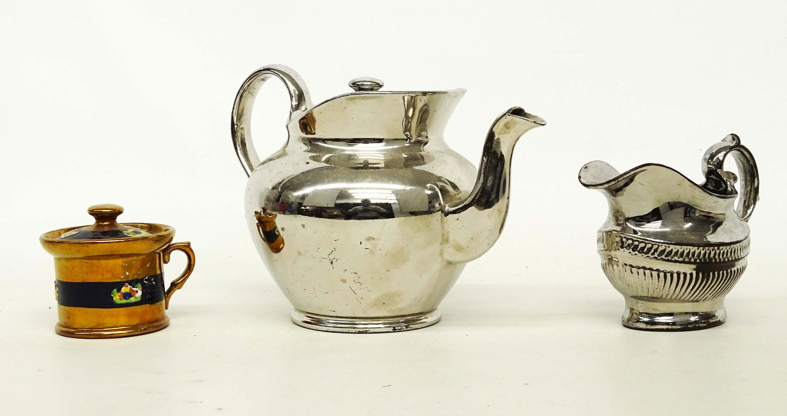 19th c. Silver Luster Teapot Lot (1 of 5)