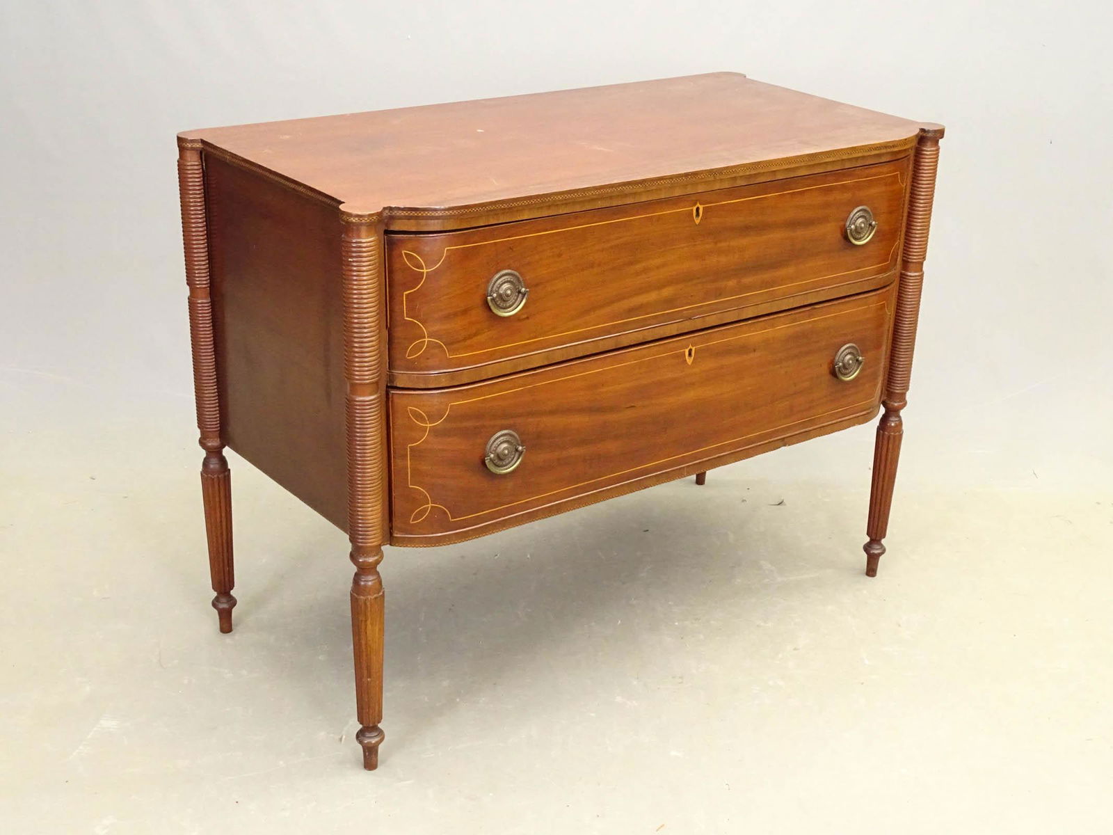 Early Mass. Mahogany Commode (1 of 3)