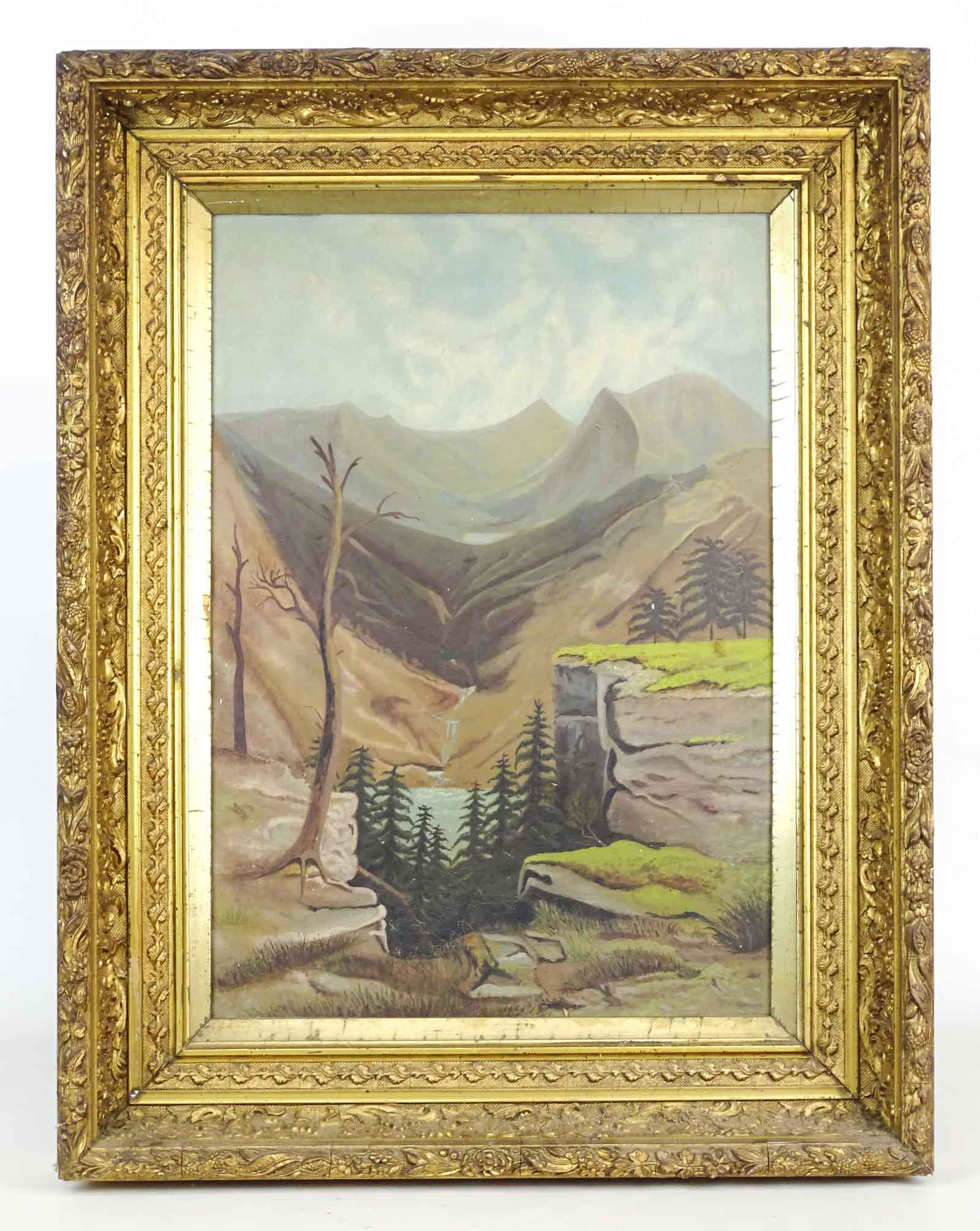 19th c. Primitive Landscape Painting (1 of 4)