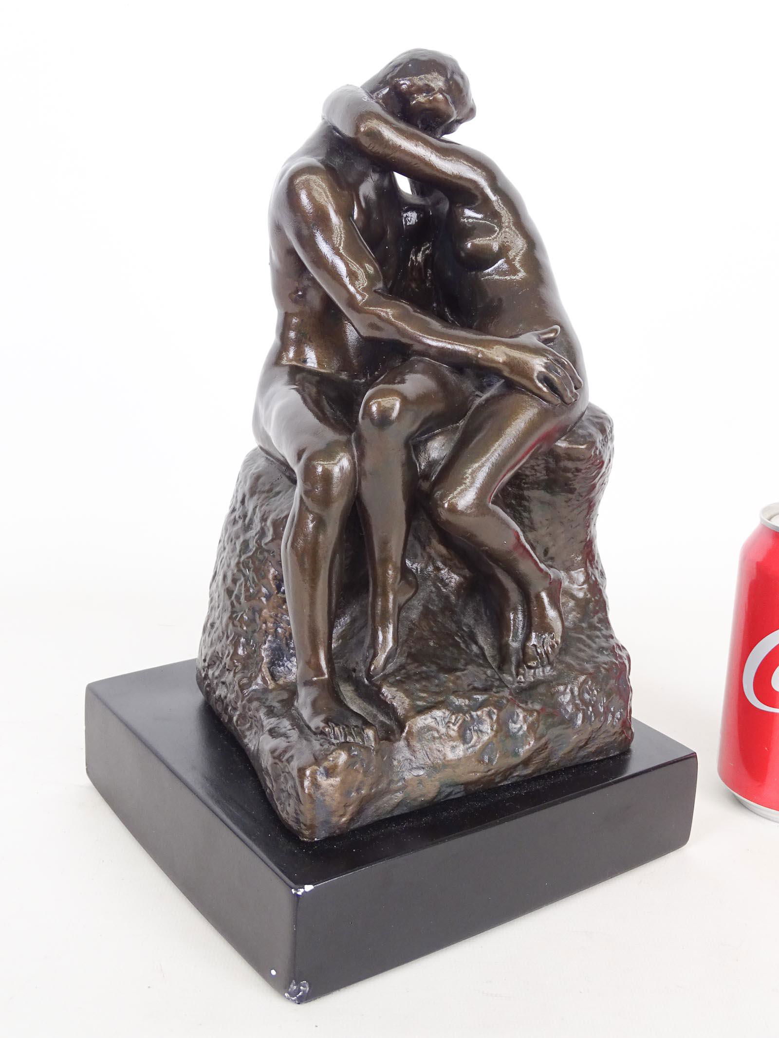 After Auguste Rodin (1840-1917): After Auguste Rodin (1840-1917), composition sculpture. 12 1/2" Ht.. Marked on side.