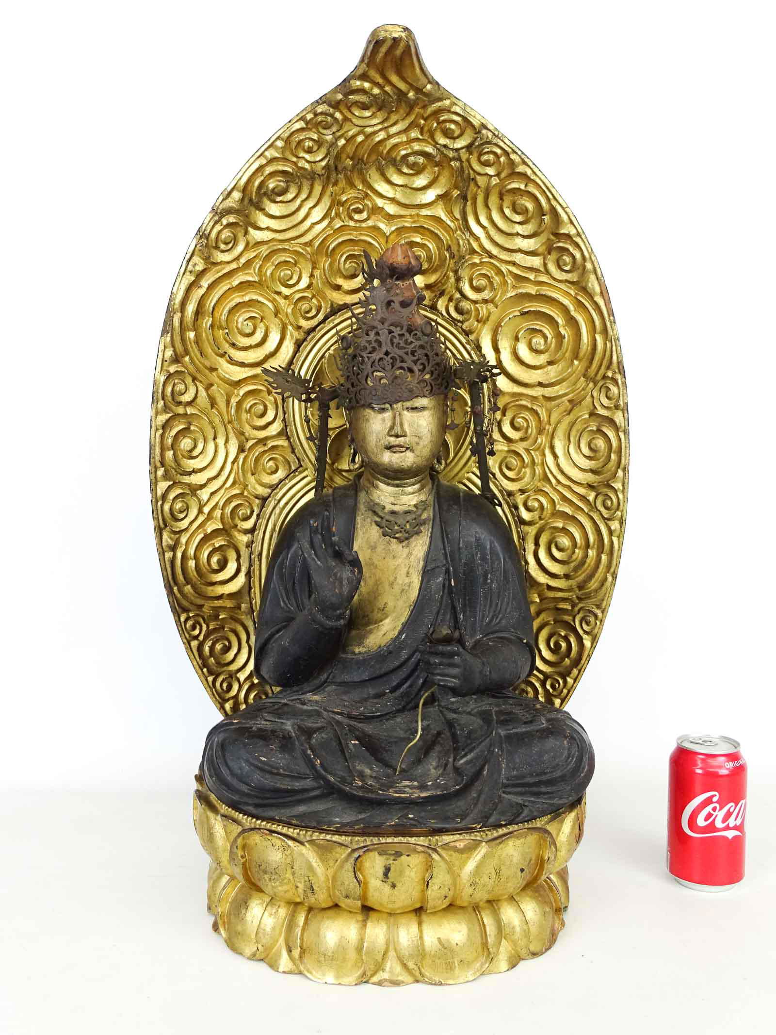 Japanese Wood and Metal Buddha Figure (1 of 4)