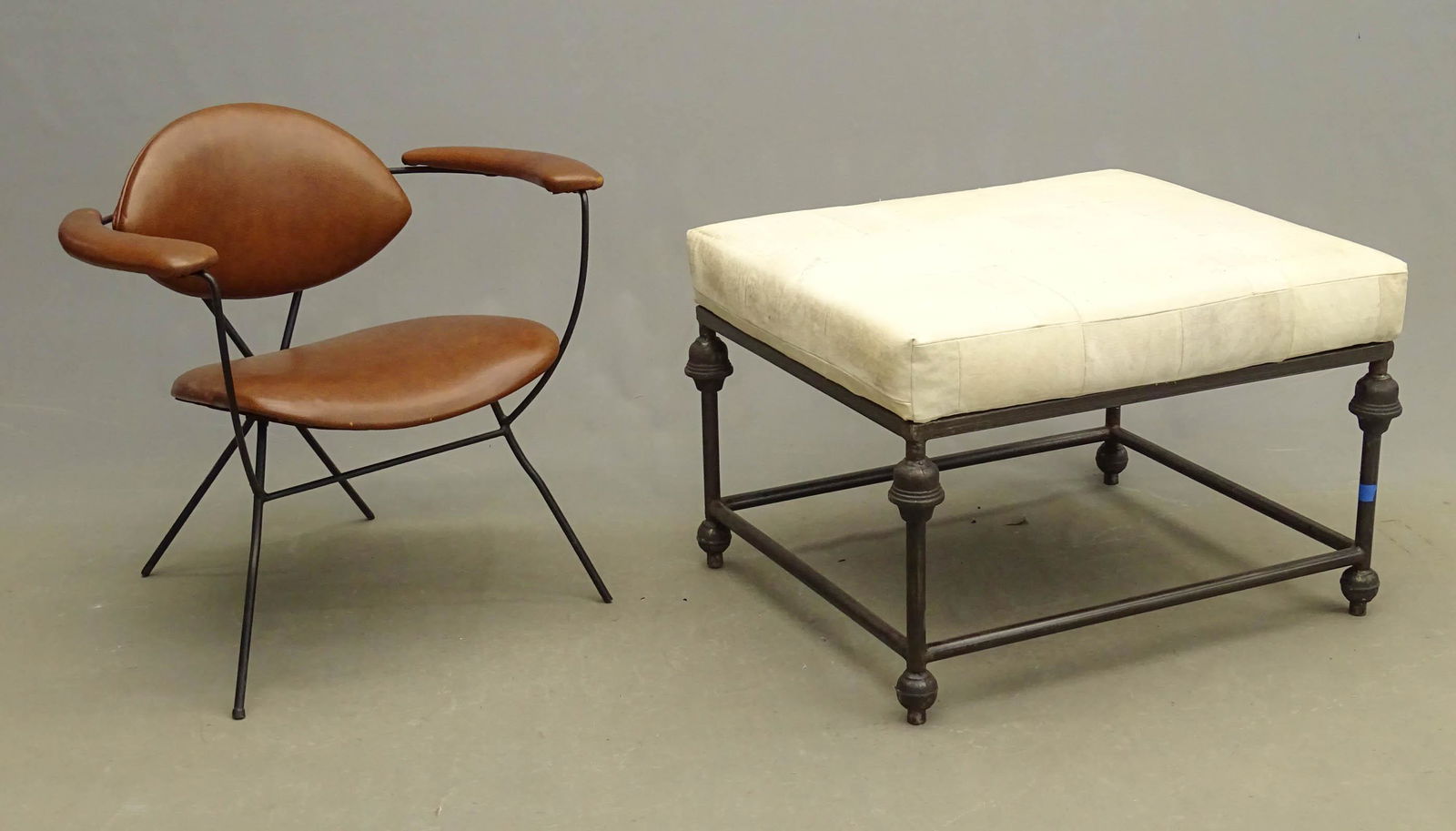 Iron Base Ottoman & Chair (1 of 7)