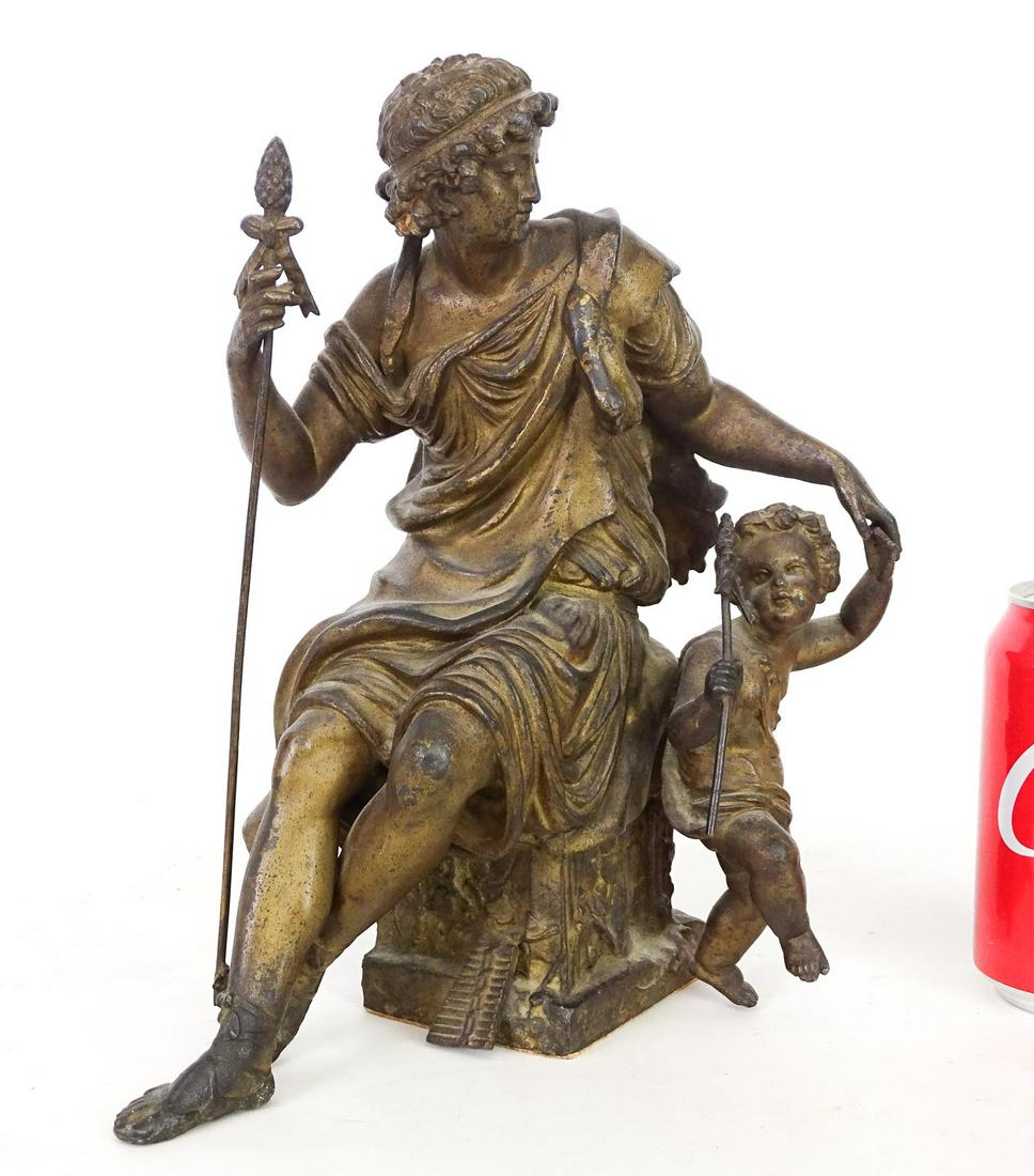 C. 1900 Cast Metal Classical Clock Figure (1 of 4)