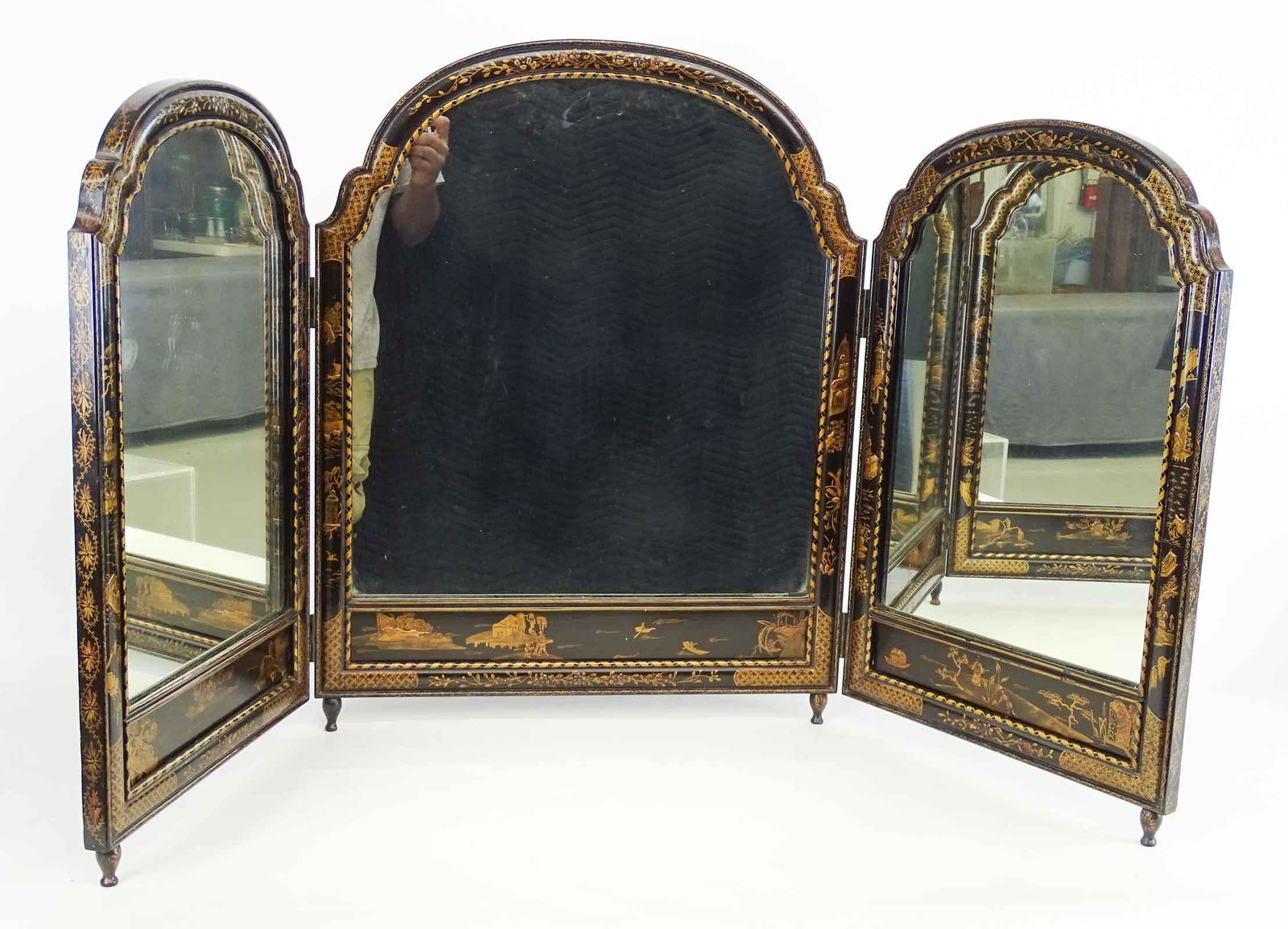 Japanned Tri-Fold Mirror (1 of 5)