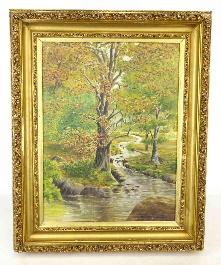 19th c. Primitive Landscape Painting (1 of 4)