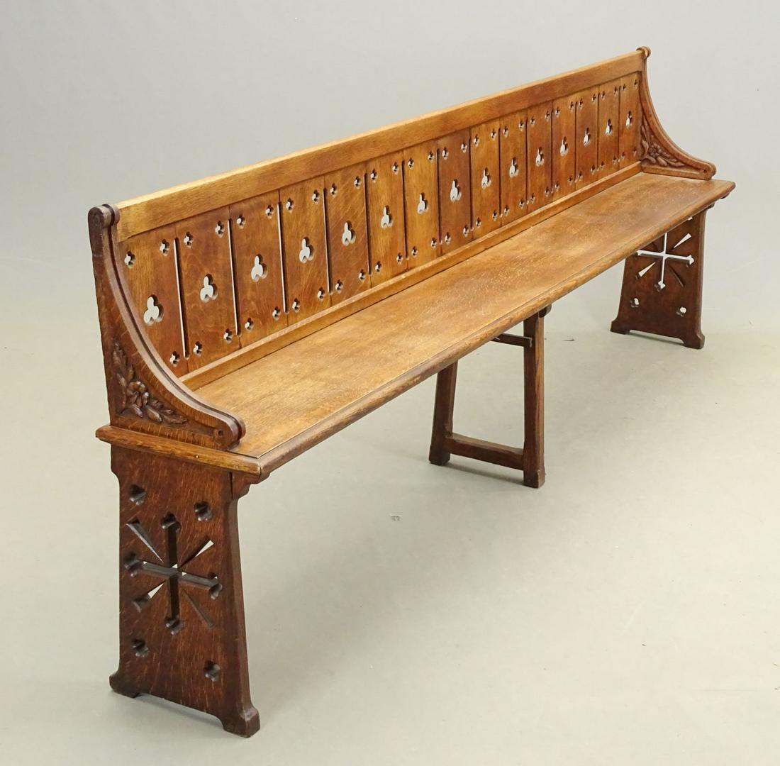 Victorian Oak Church Pew (1 of 2)