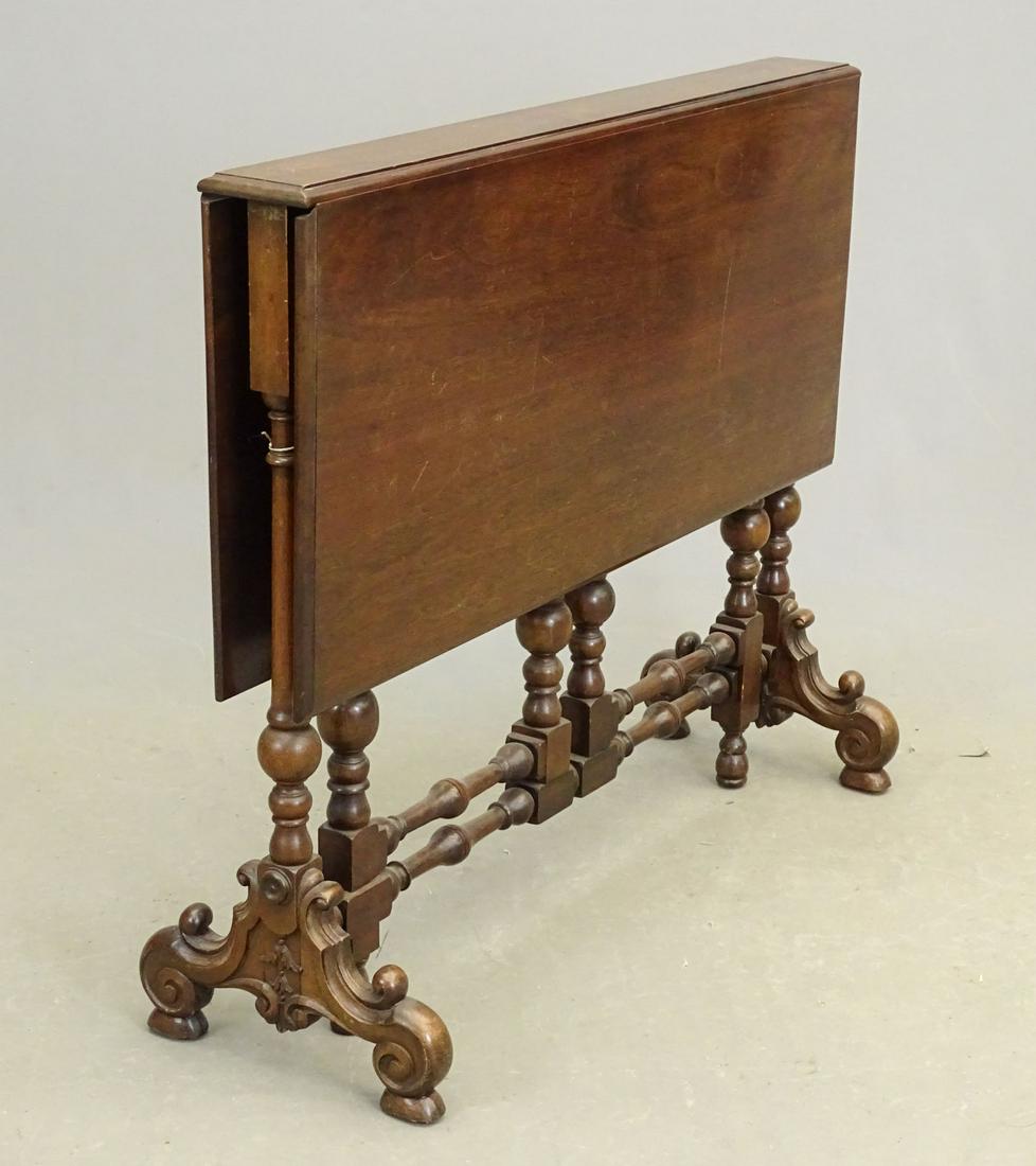 Victorian Handkerchief Table: Victorian handkerchief table. 36" x 4" with 16" leaves, 30 1/2" Ht..