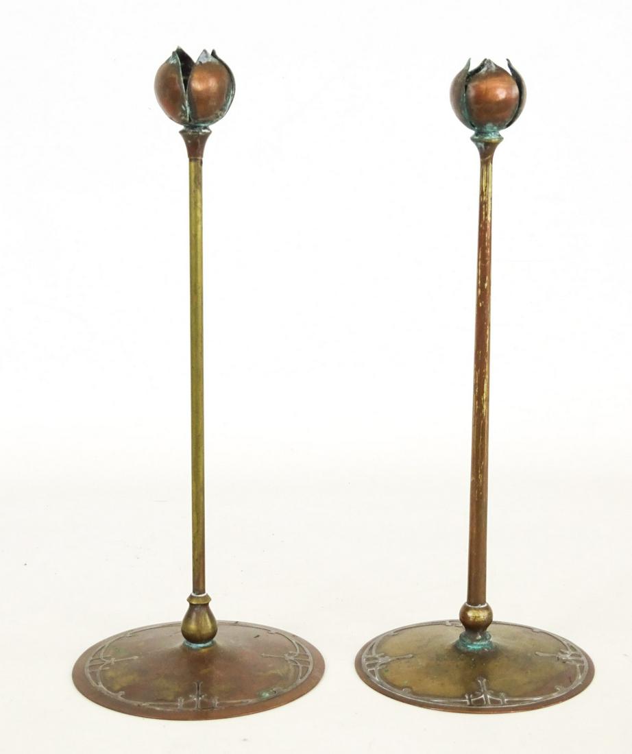 Pair Arts & Crafts Candlesticks (1 of 5)