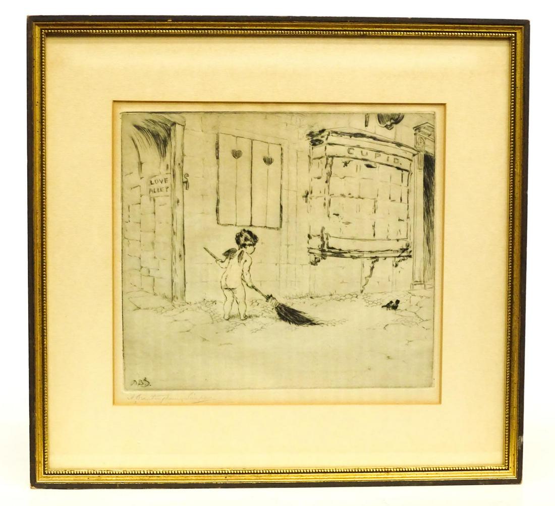 Cupid Antique British Etching (1 of 4)