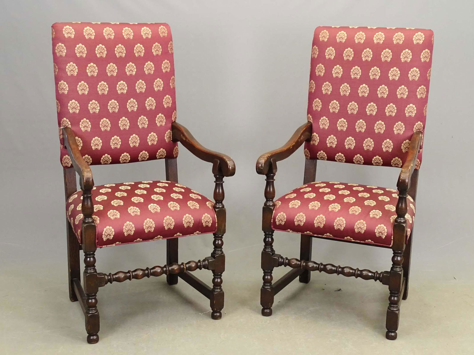 Pair of William & Mary Style Upholstered Chairs (1 of 4)