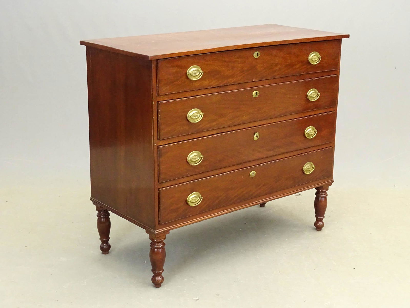 19th c. Federal Mahogany Chest of Drawers (1 of 4)