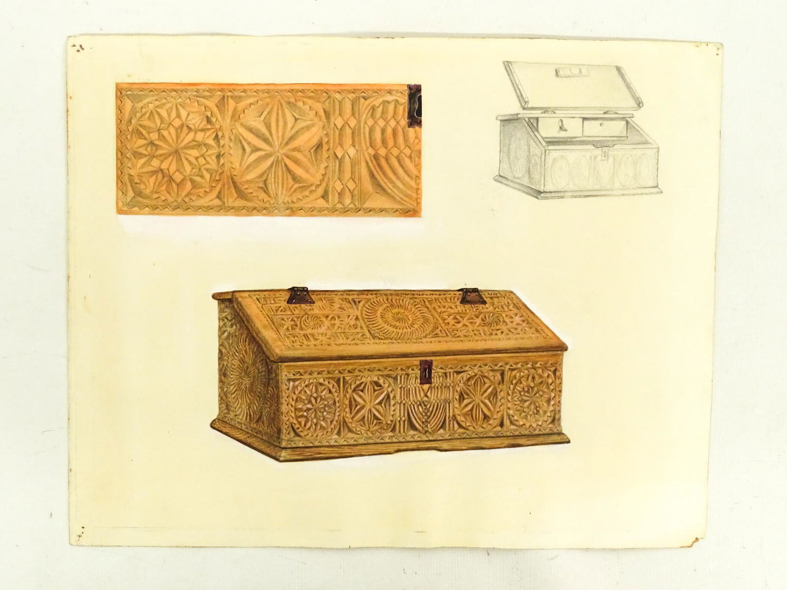 American Antique Furniture Illustration Art (1 of 4)