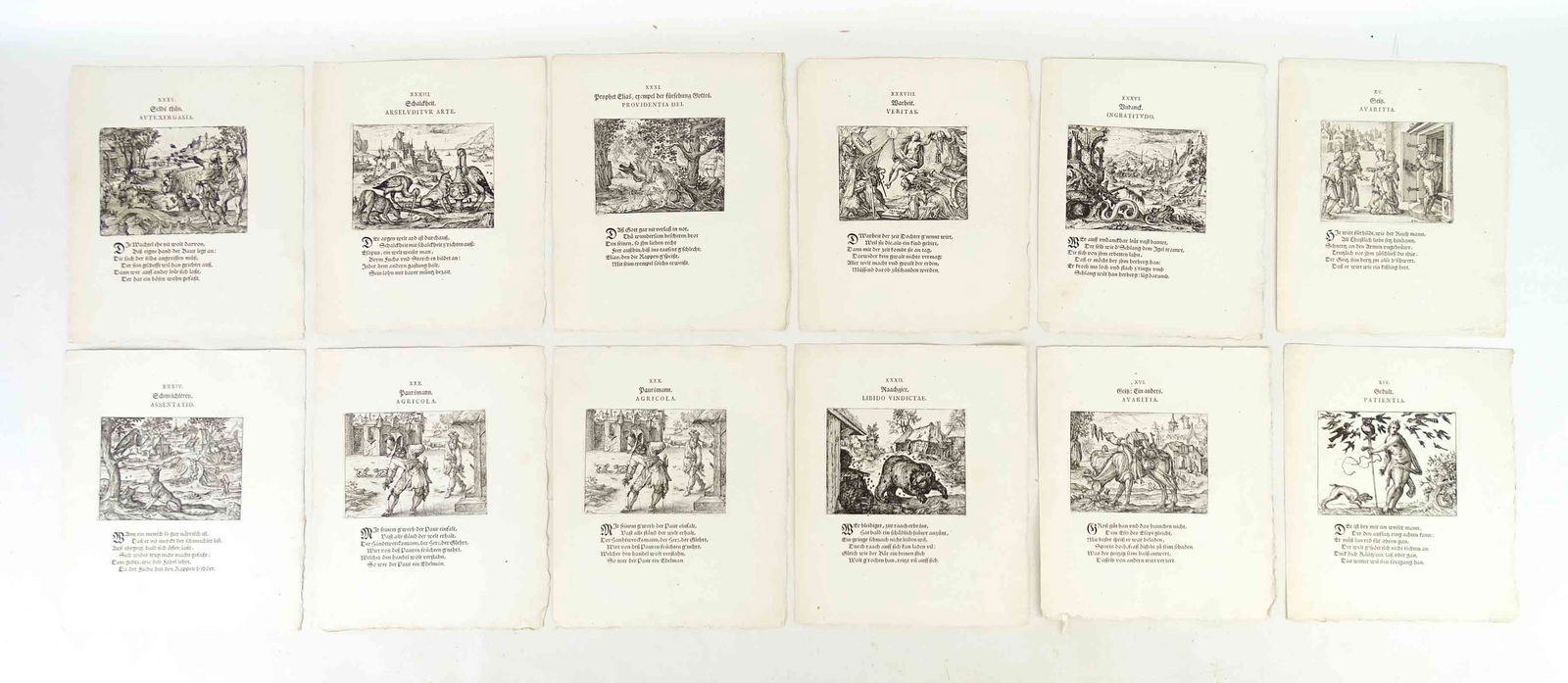 Antique Woodblock Prints of Fables (12) (1 of 14)