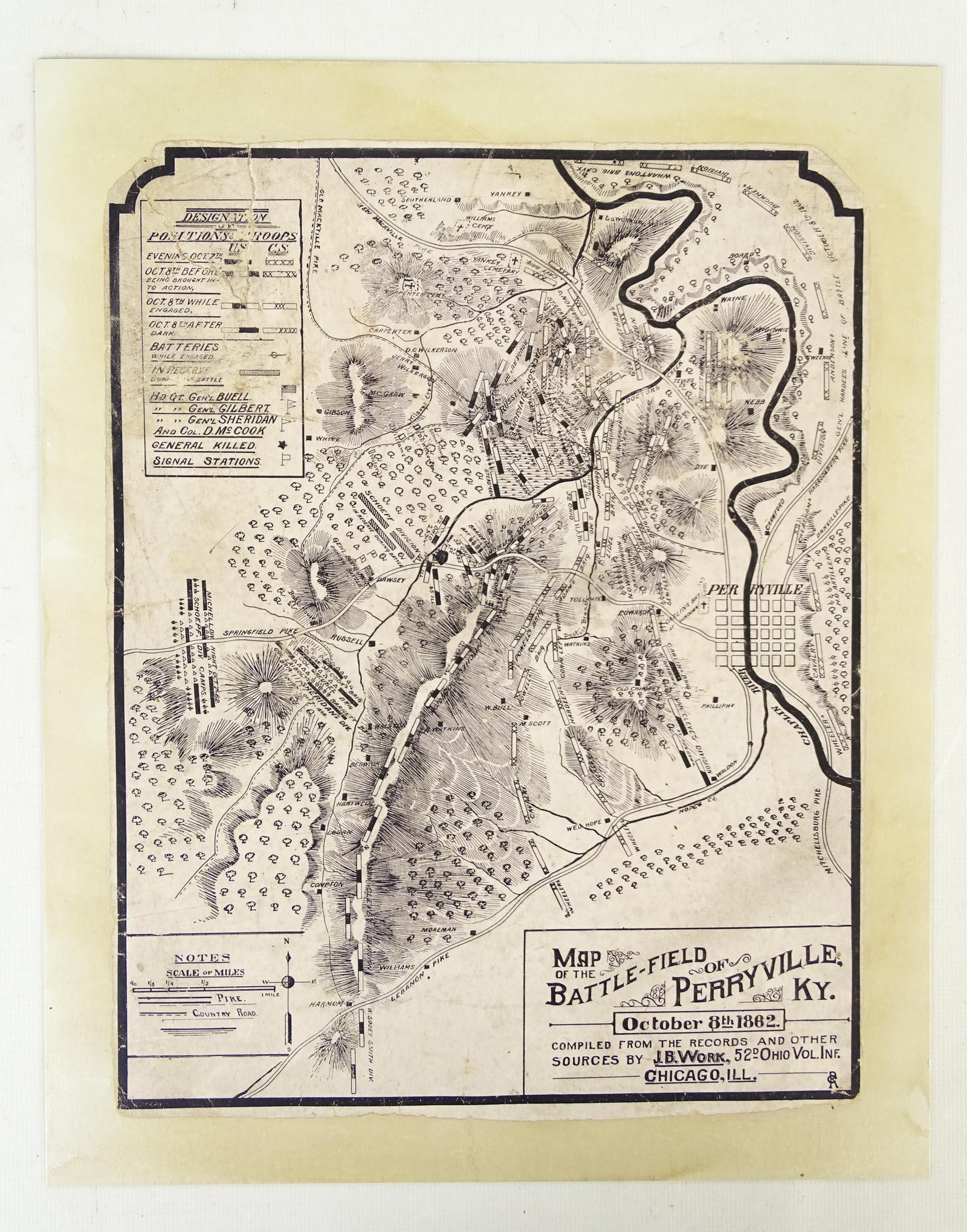 Civil War Kentucky Battle Field Antique Map (1 of 3)