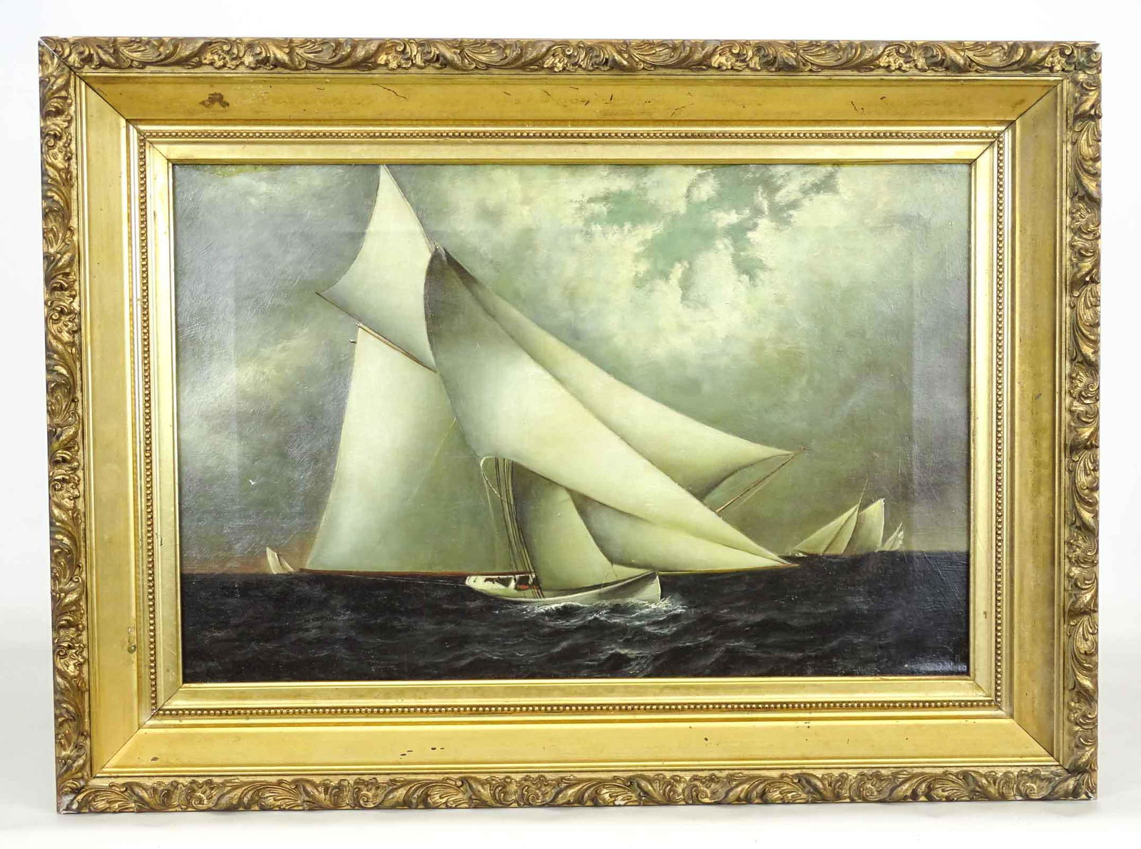 Painting, 19th c. Seascape with Sailing Vessel (1 of 4)
