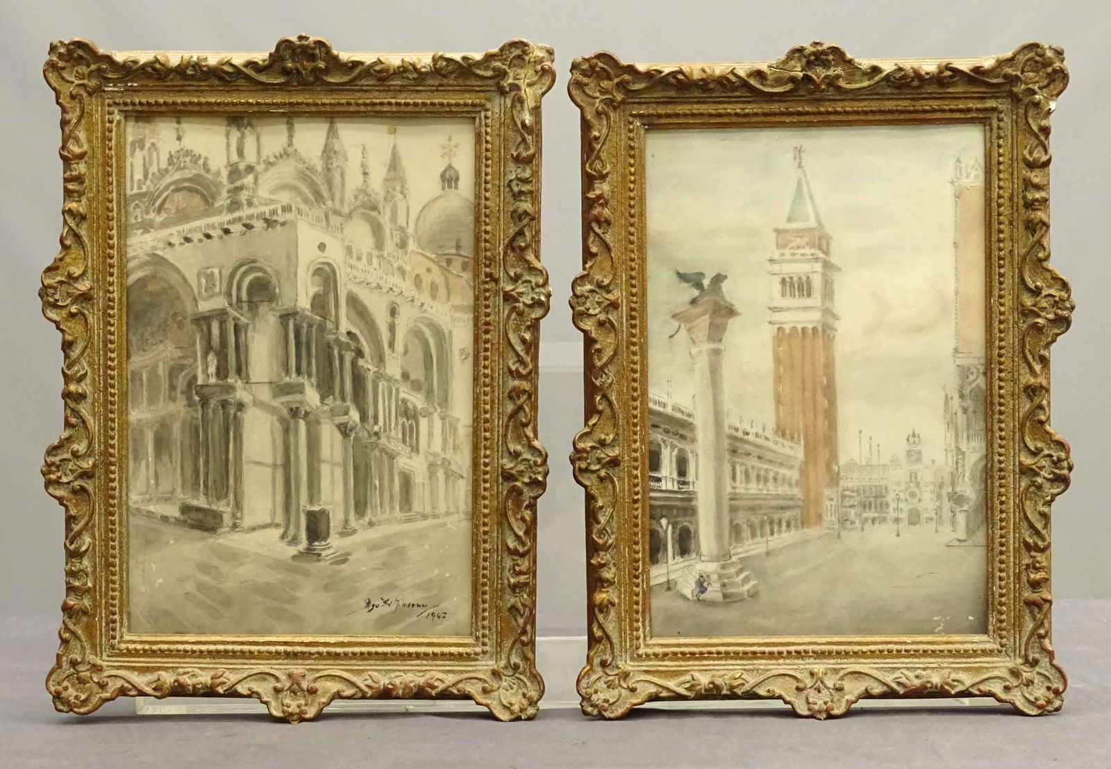 Pair Continental Architectural Watercolors (1 of 7)