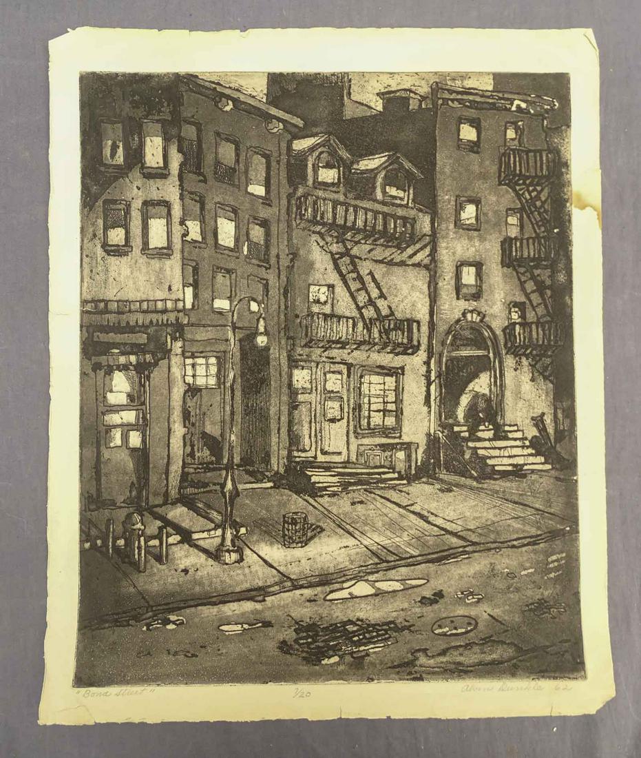 New York City Street Scene Etching (1 of 3)
