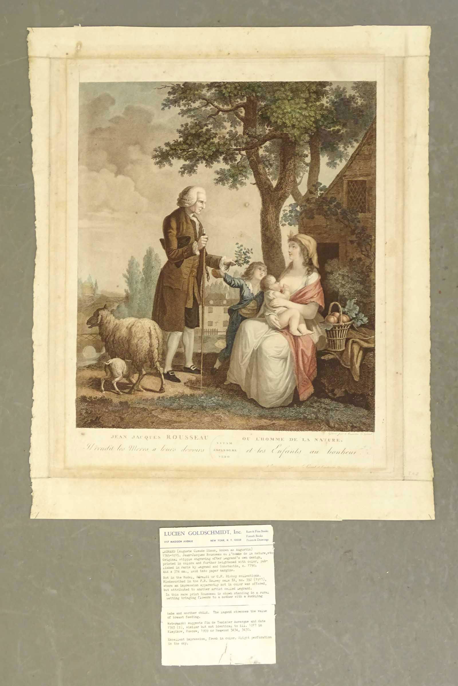 Antique Print of Philosopher Rousseau (1 of 3)