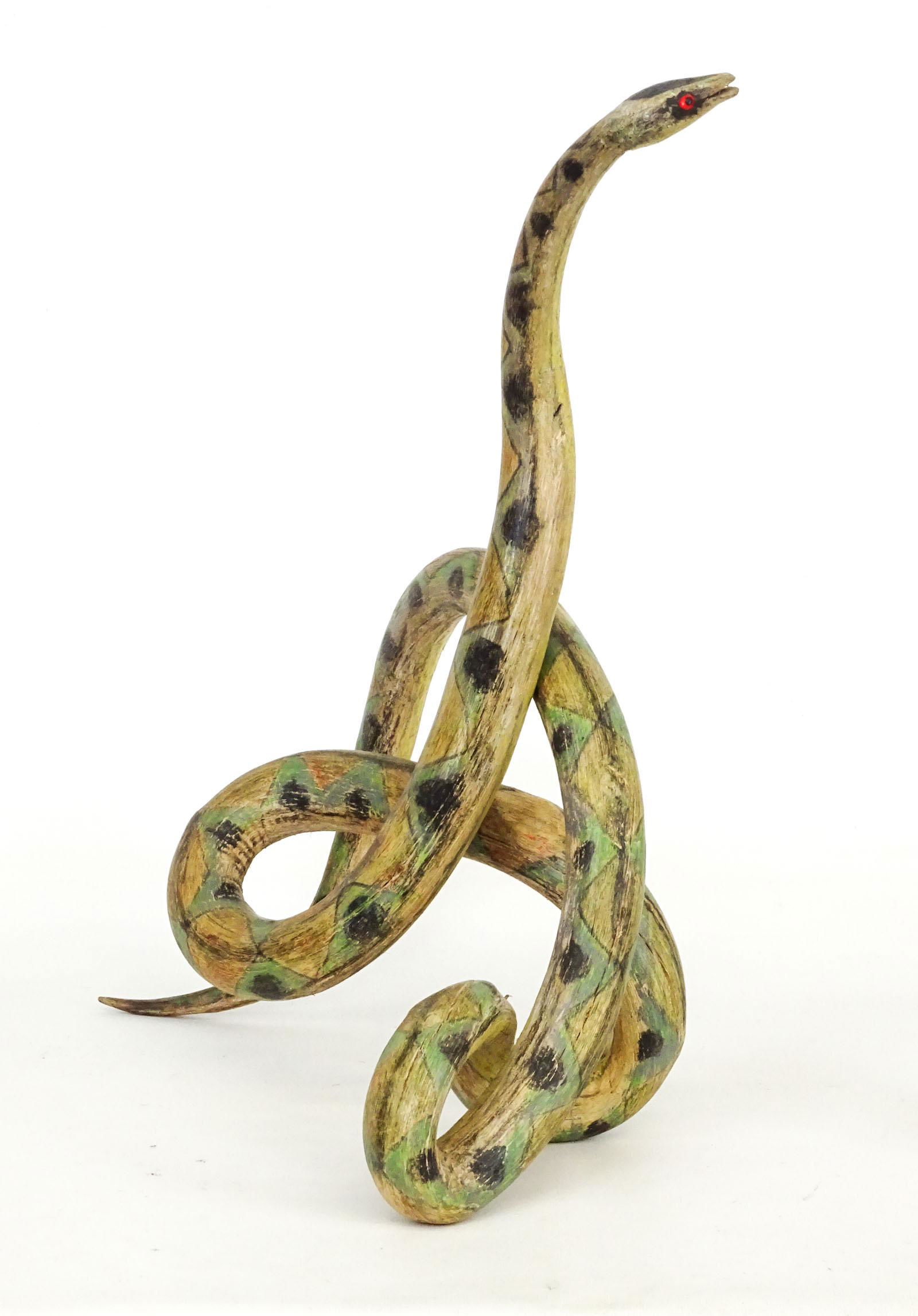Folk Art Carved Root Snake (1 of 4)