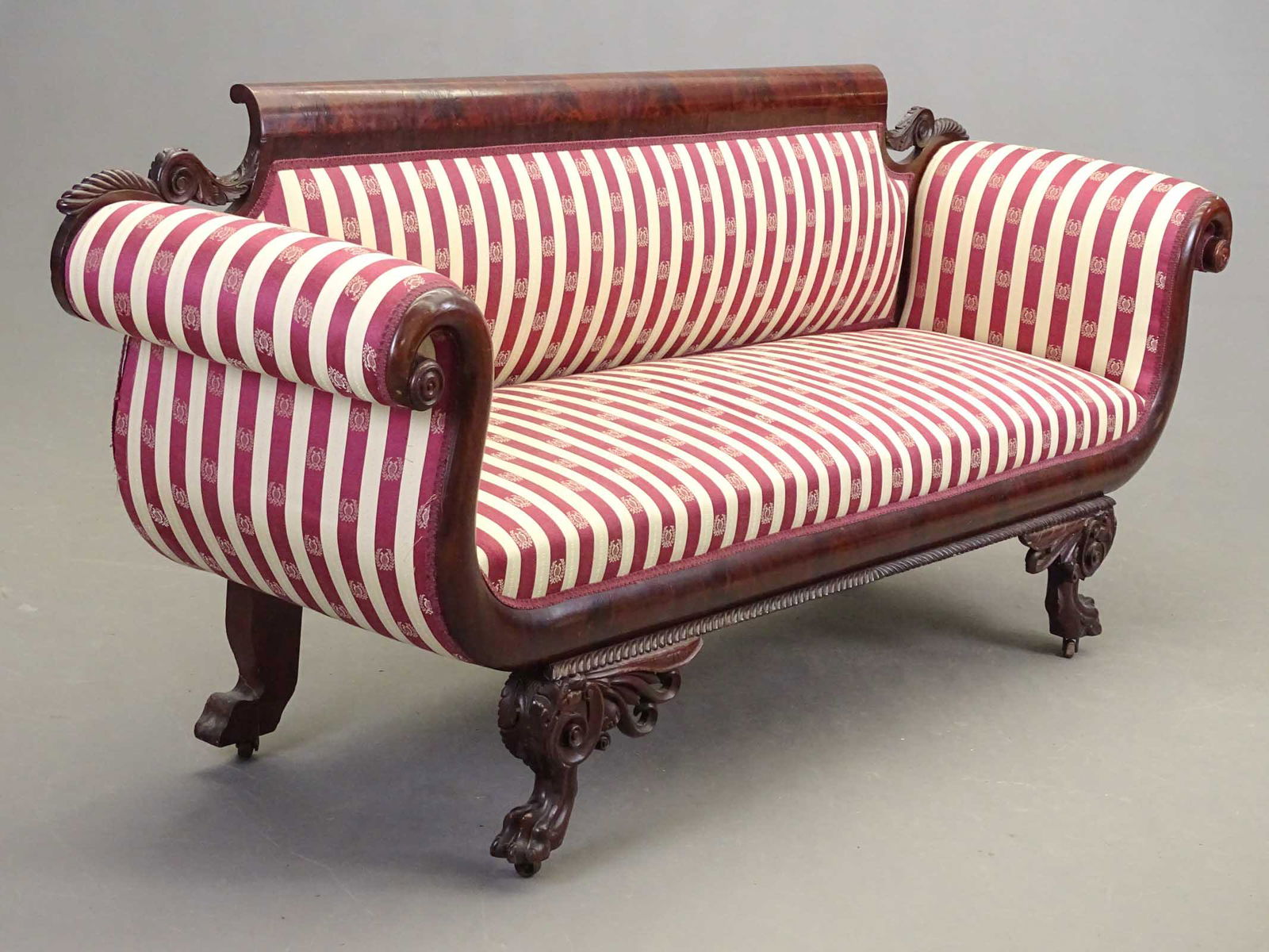 19th c. Classical Carved Sofa, by A. Quervelle (1 of 6)