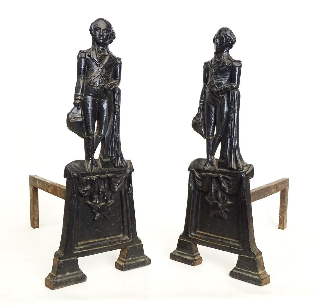 Pair George Washington Andirons (1 of 6)