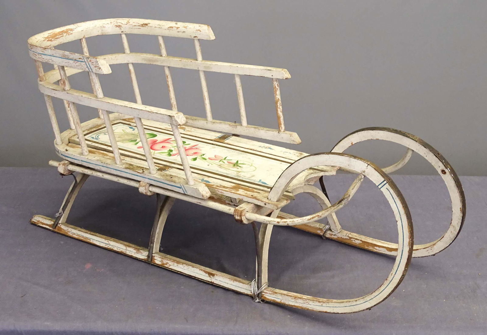 19th c. Paint Decorated Sled (1 of 4)