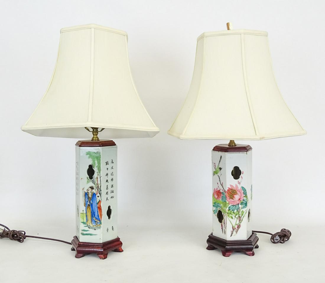 Pair Chinese Porcelain Lamps (1 of 6)