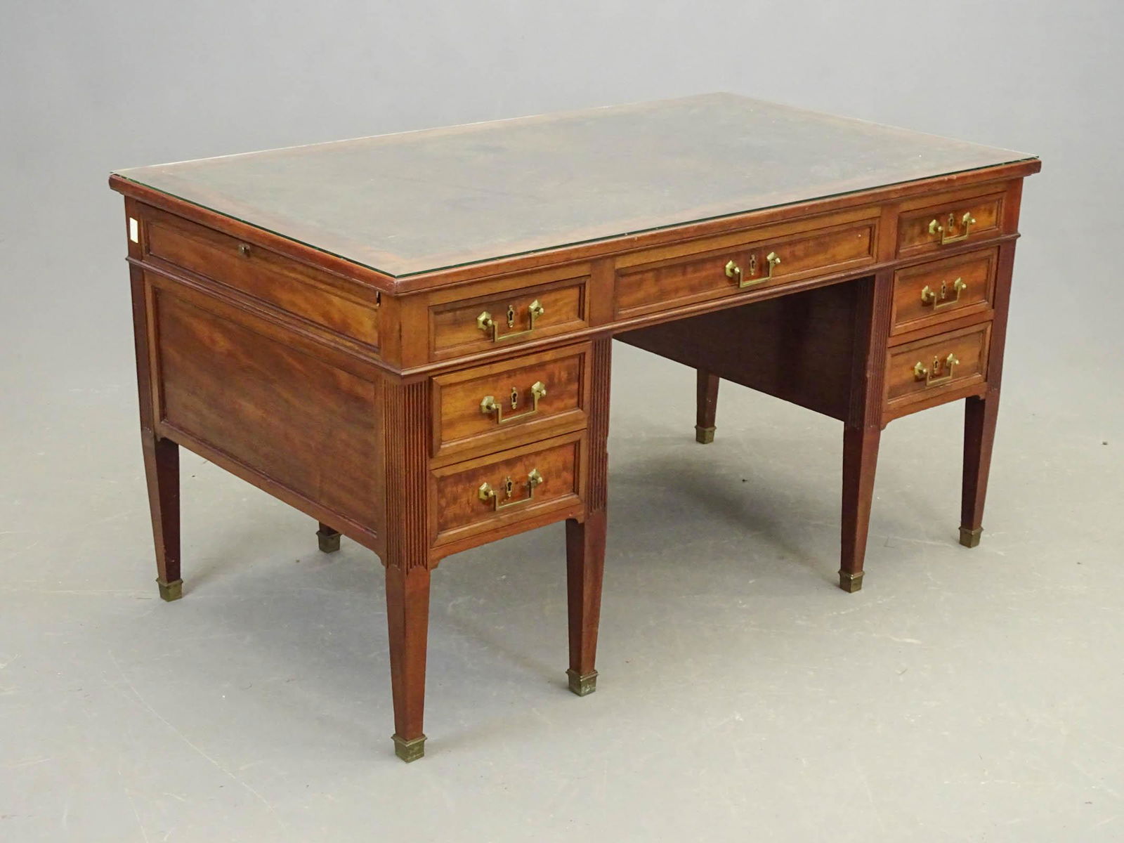 English Mahogany Flat Top Desk (1 of 7)