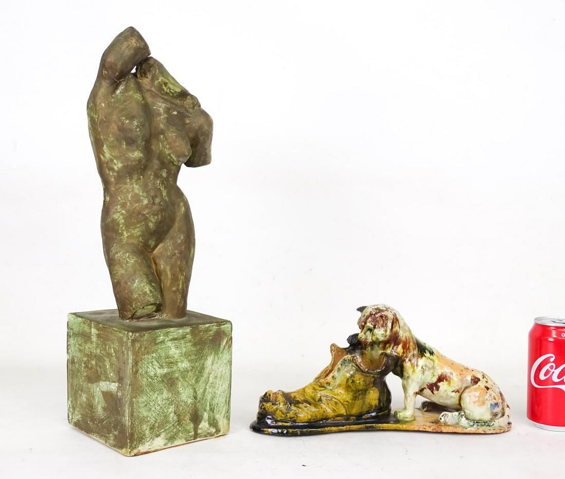 Pottery Sculpture & Plaster Torso (1 of 10)
