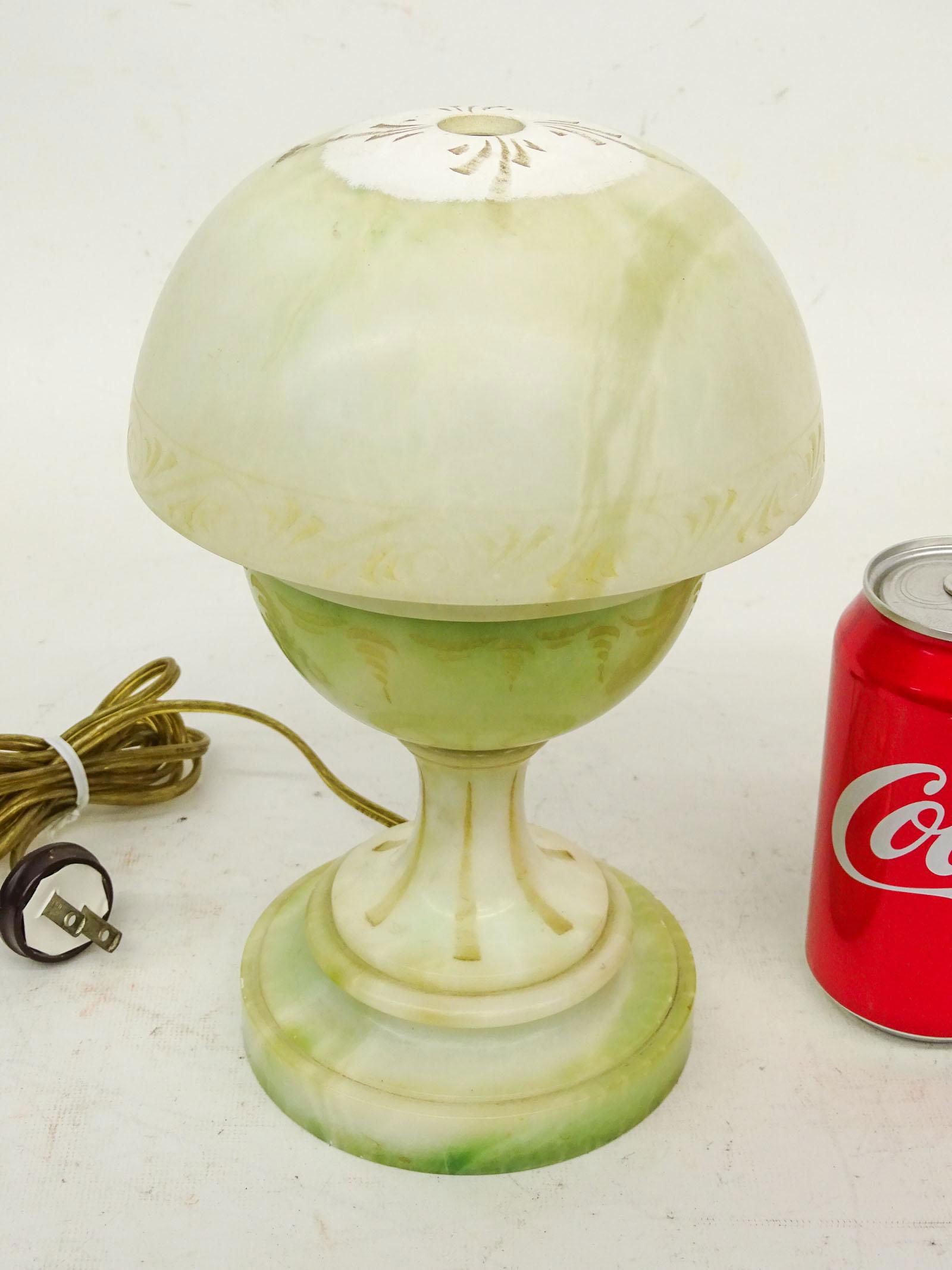 Art Deco Small Alabaster Lamp (1 of 5)