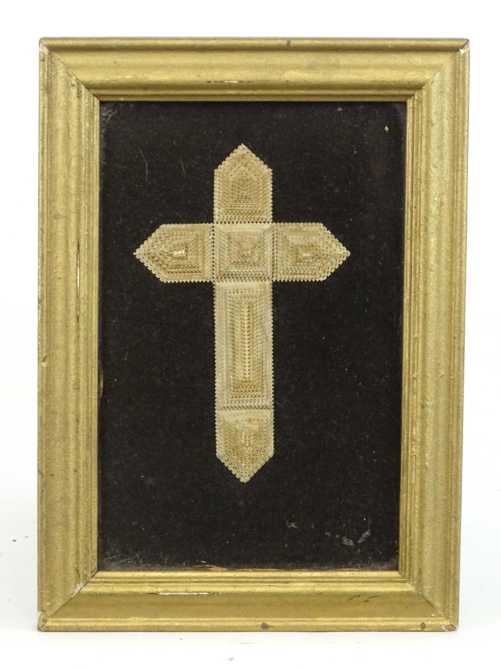 Early Folk Art Paperwork Cross (1 of 3)
