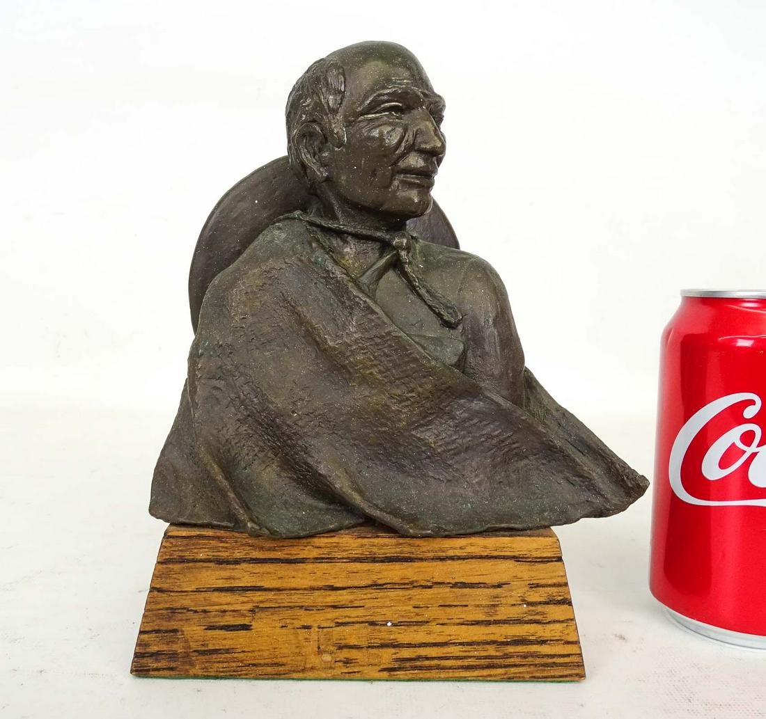 Bronze: Bronze by J. Hamilton of EL Patron. Signed reverse. 6 1/2" x 6 1/2".
