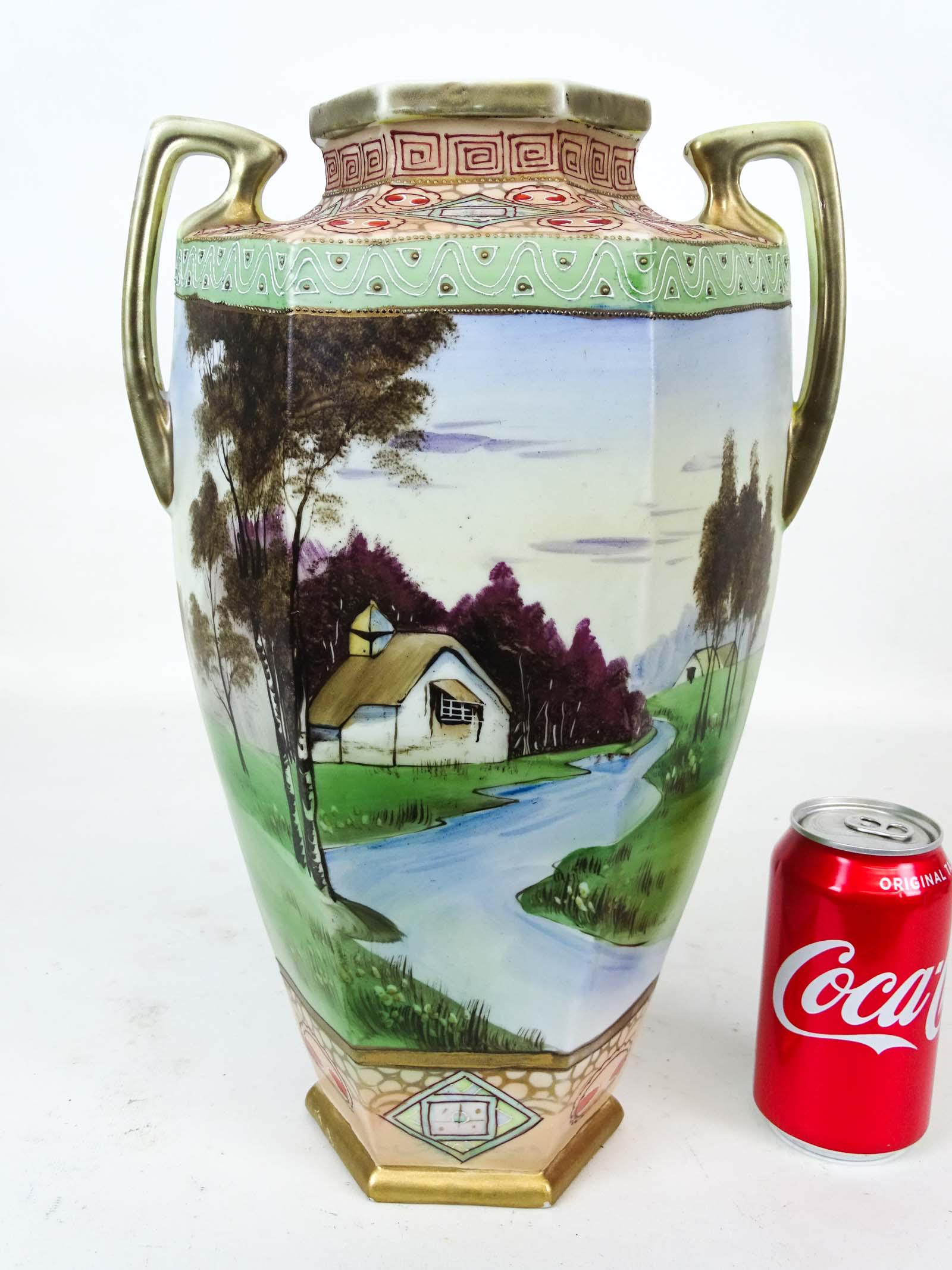 Japanese Nippon Vase: Japanese 14" Nippon vase.