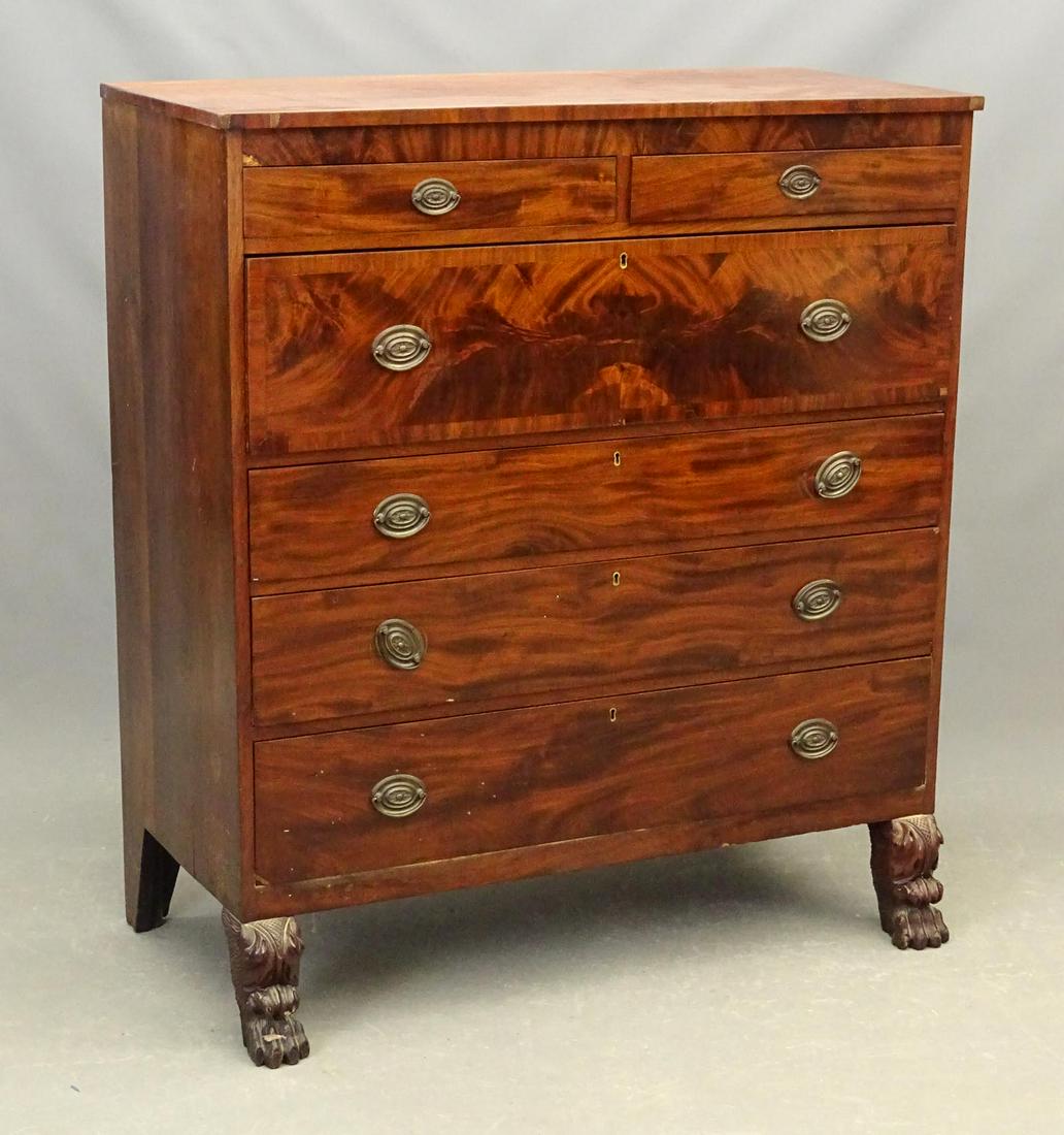 19th c. Empire Mahogany Chest of Drawers (1 of 4)
