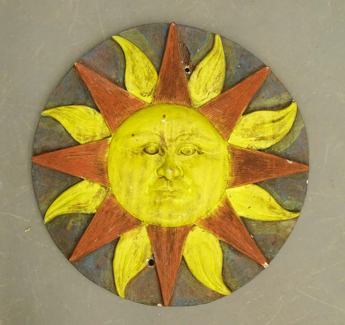 Plaster Sun Wall Plaque (1 of 4)
