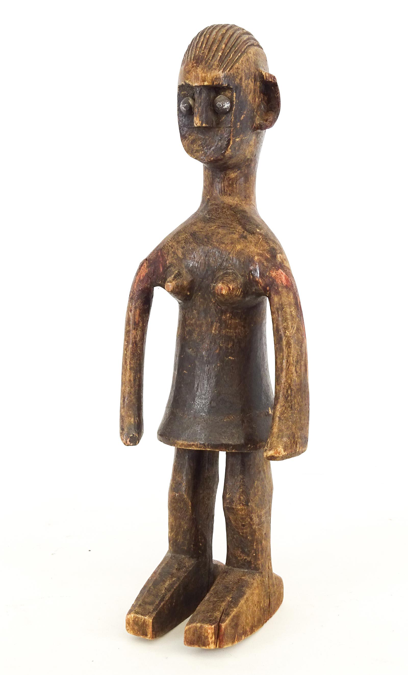 Nigerian Statue: Nigerian Ancestor wooden statue. 17" Ht..