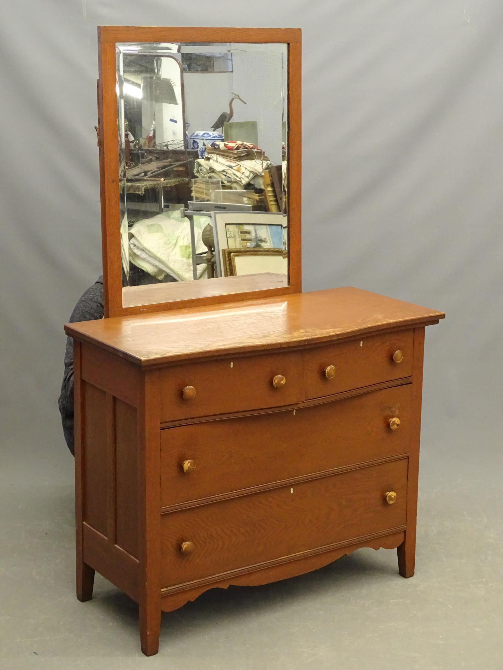 Victorian Oak Dresser with Mirror (1 of 4)